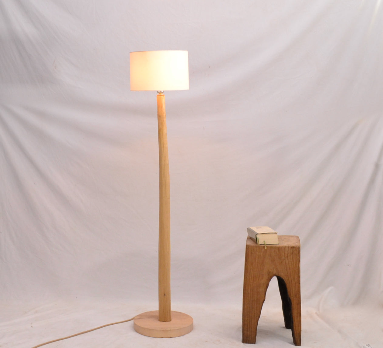 Unique Wooden floor lamp with beautiful sweet chestnut wood