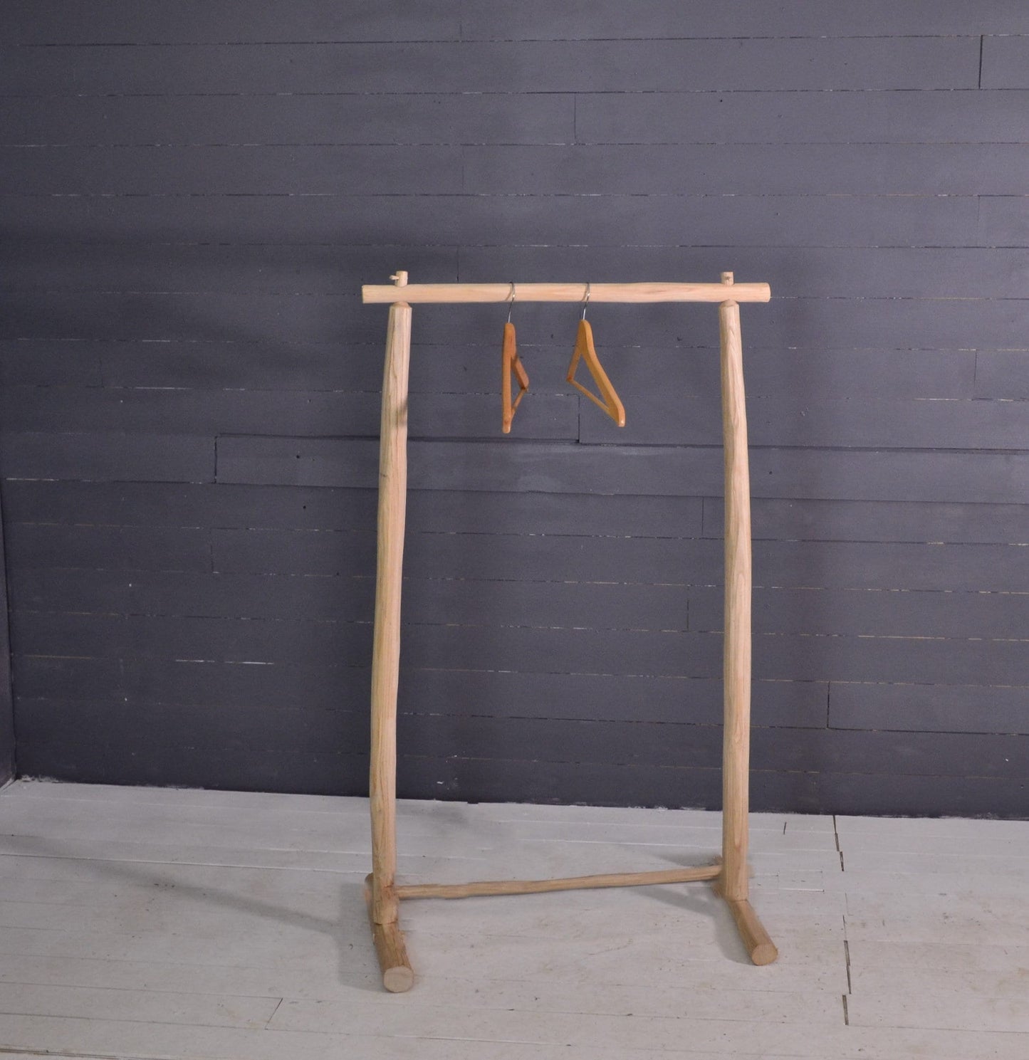 Portant vêtements en bois largeur 60cm, porte manteau naturel
