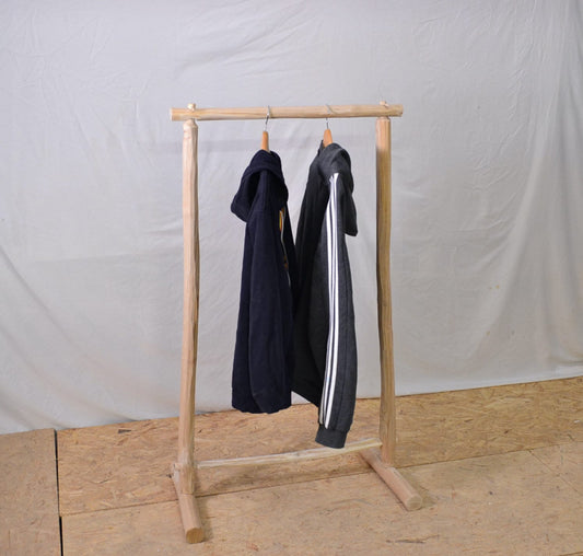 Portant vêtements en bois largeur 60cm, porte manteau naturel