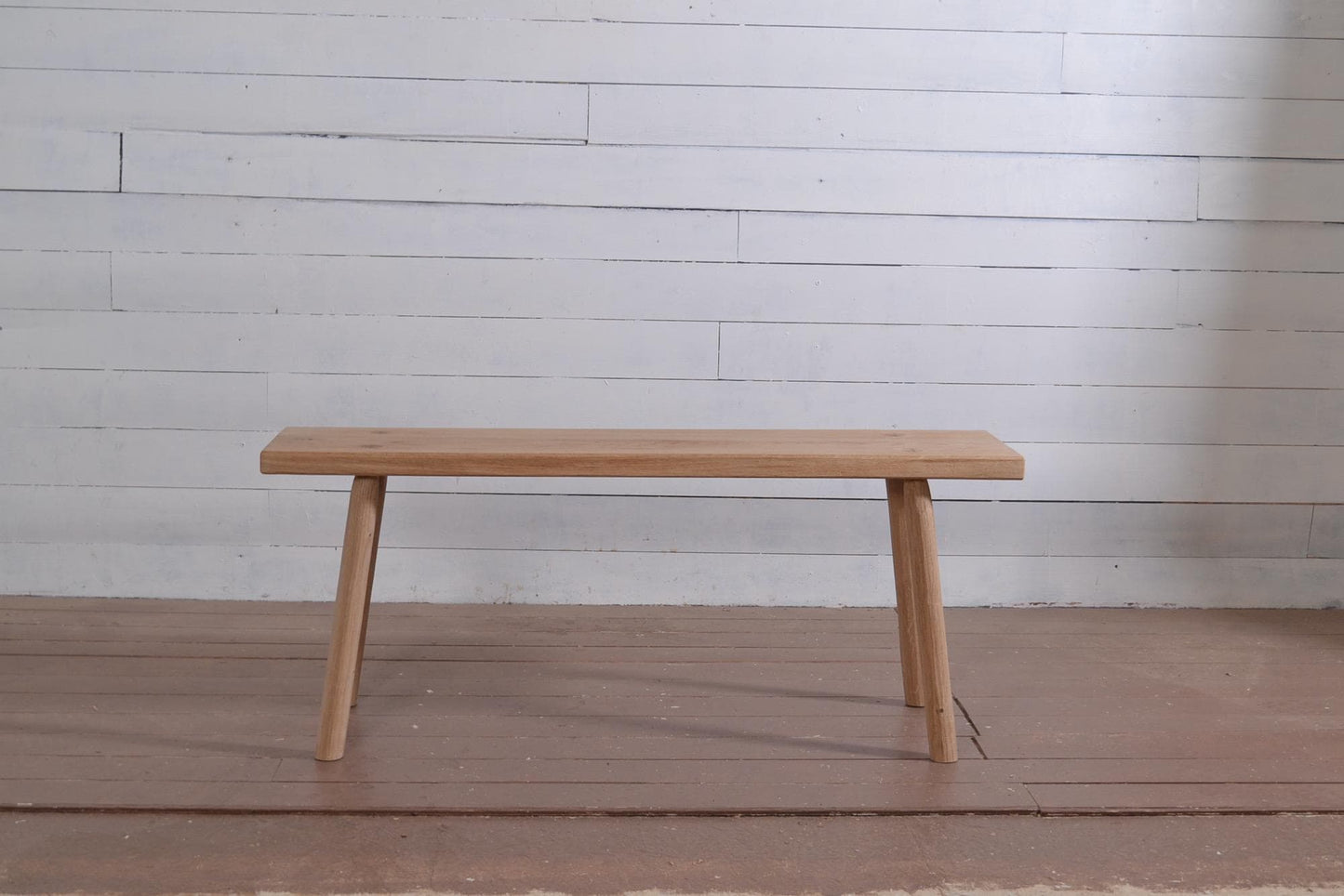 Banc en chêne massif, banc d'intérieur en bois, wabi sabi