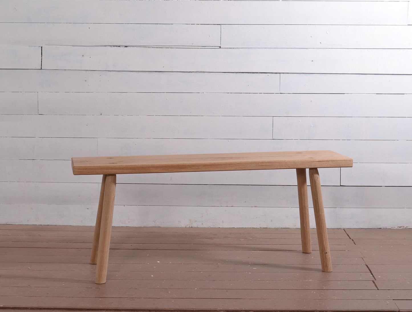 Banc en chêne massif, banc d'intérieur en bois, wabi sabi