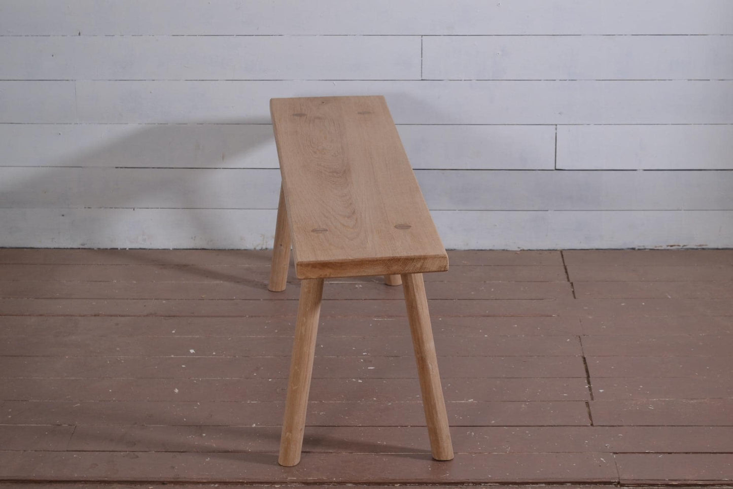 Banc en chêne massif, banc d'intérieur en bois, wabi sabi