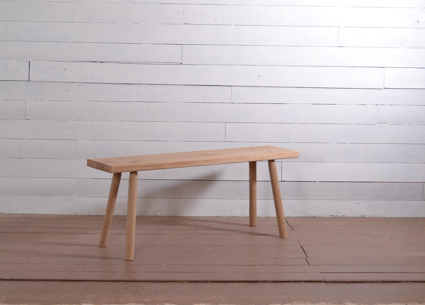 Banc en chêne massif, banc d'intérieur en bois, wabi sabi