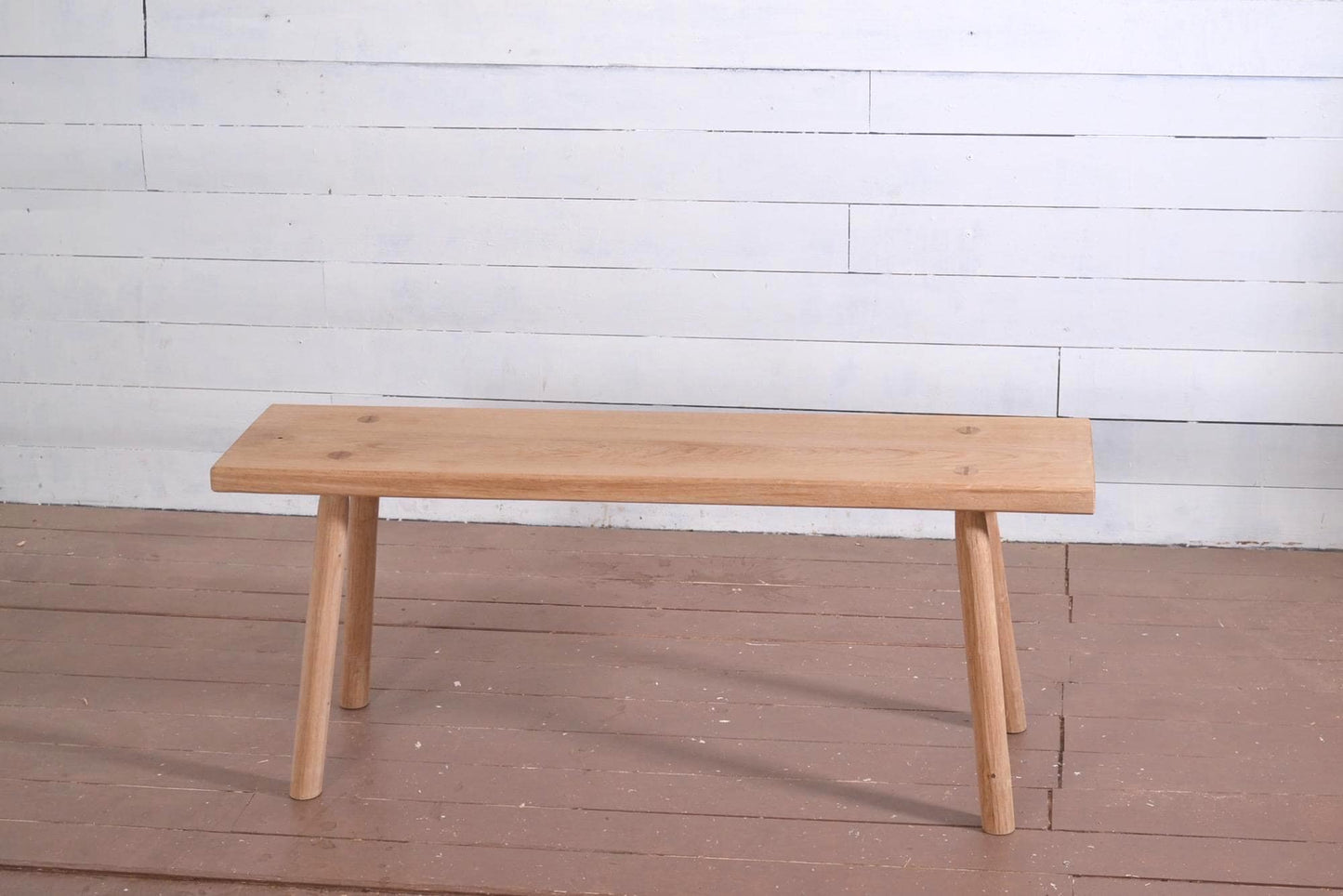 Banc en chêne massif, banc d'intérieur en bois, wabi sabi