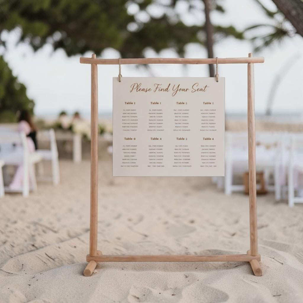 Support Plan de Table Mariage Bois, Présentoir Plan de Table Rustique, Support Panneau Mariage
