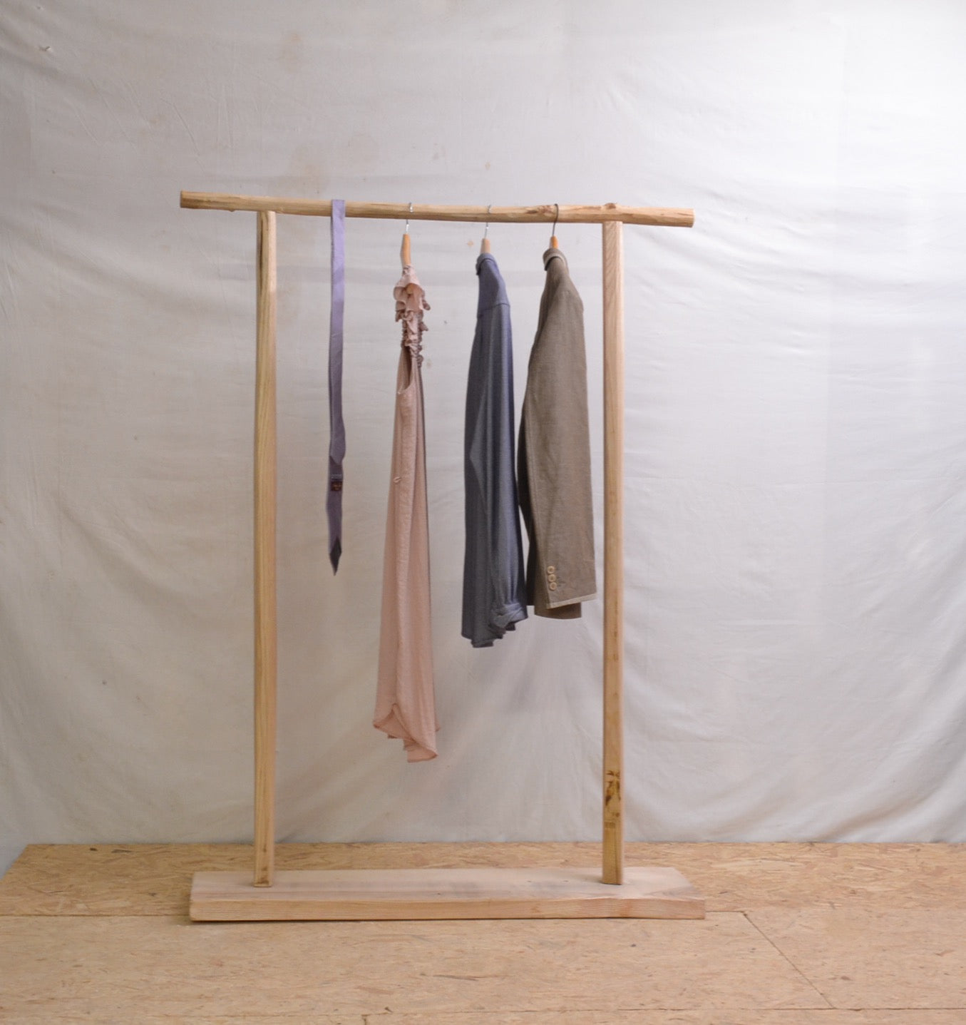 Natural wood clothes rack, boho clothes hanger, cosy decor