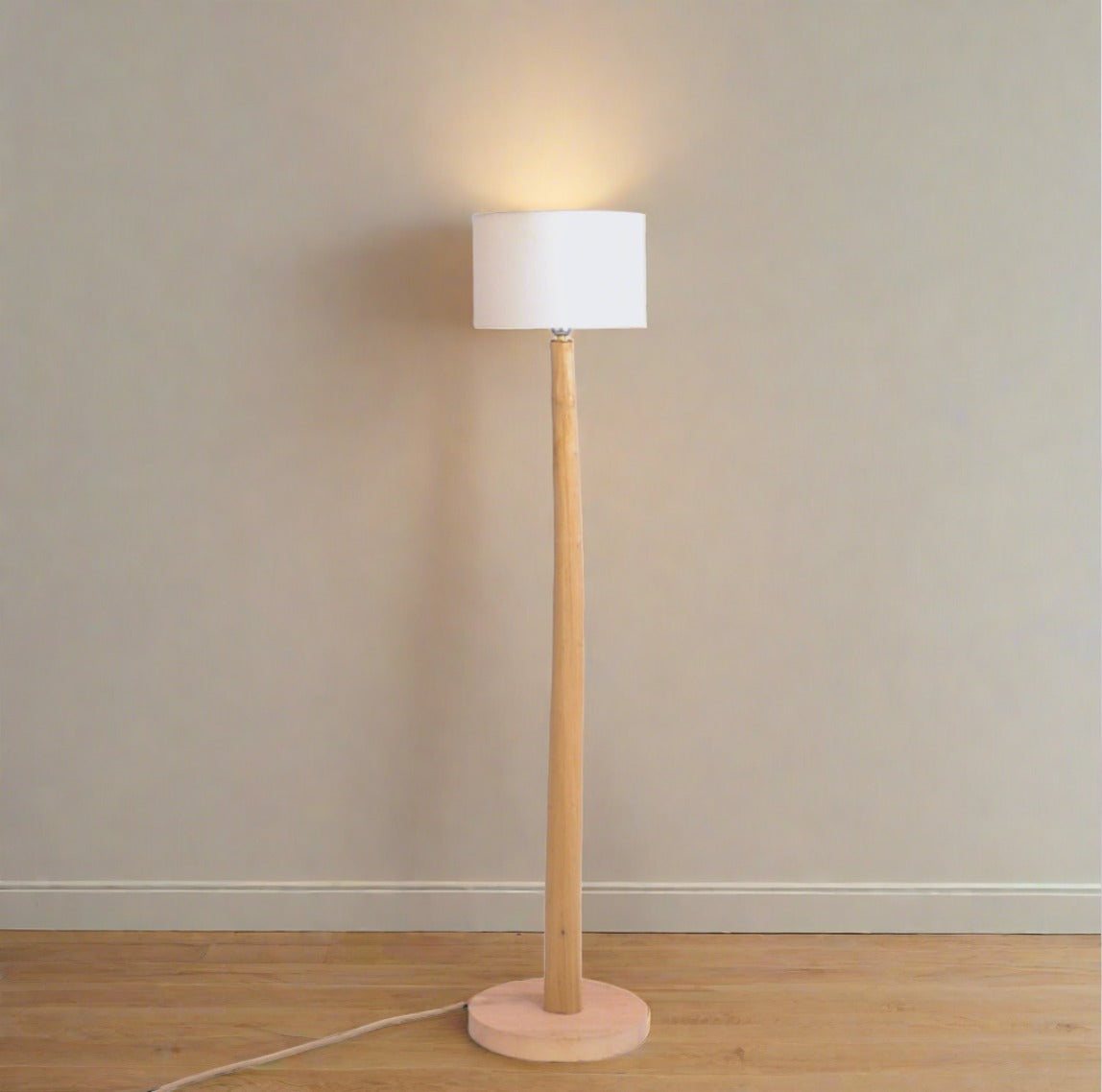 Unique Wooden floor lamp with beautiful sweet chestnut wood