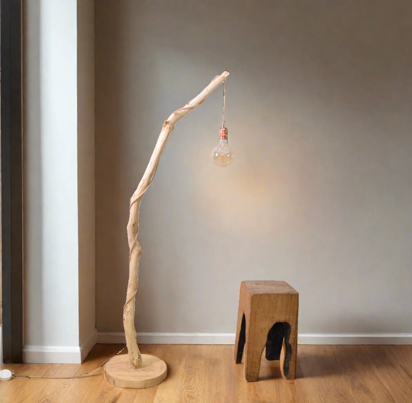 Branch floor lamp, with a nice oak branch