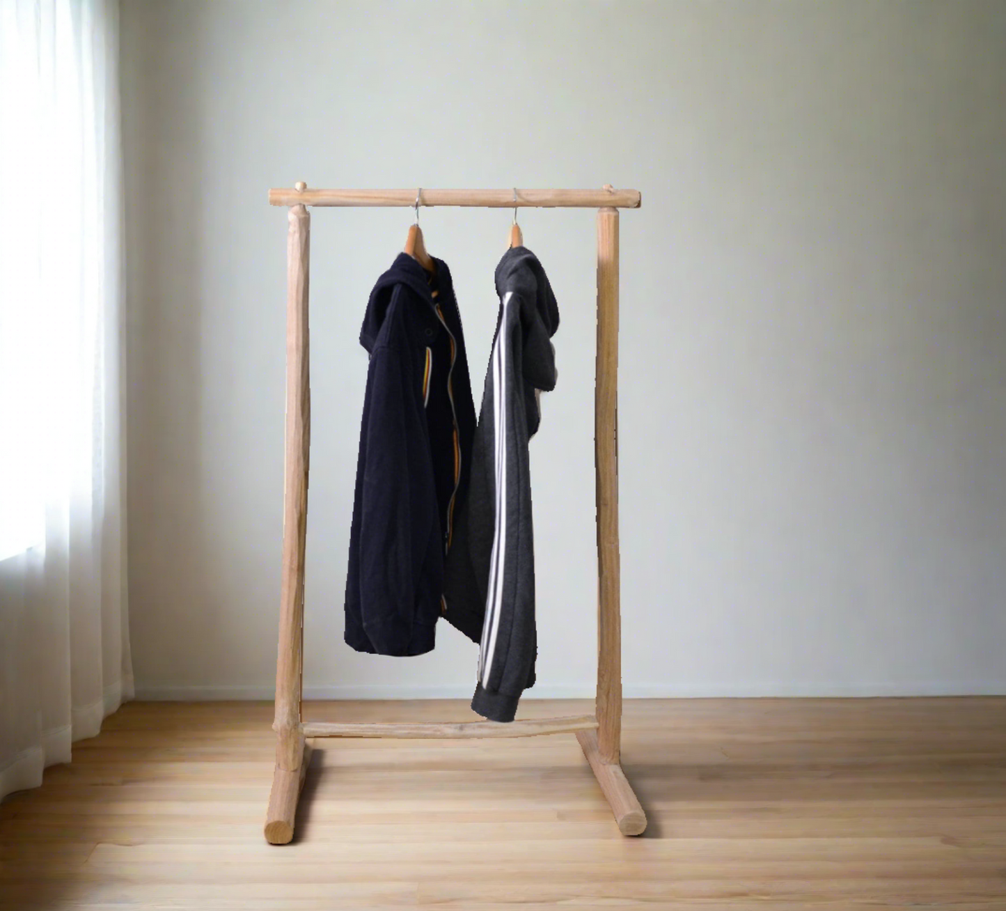  Wooden clothes rack,  width 60cm, natural dressing rack