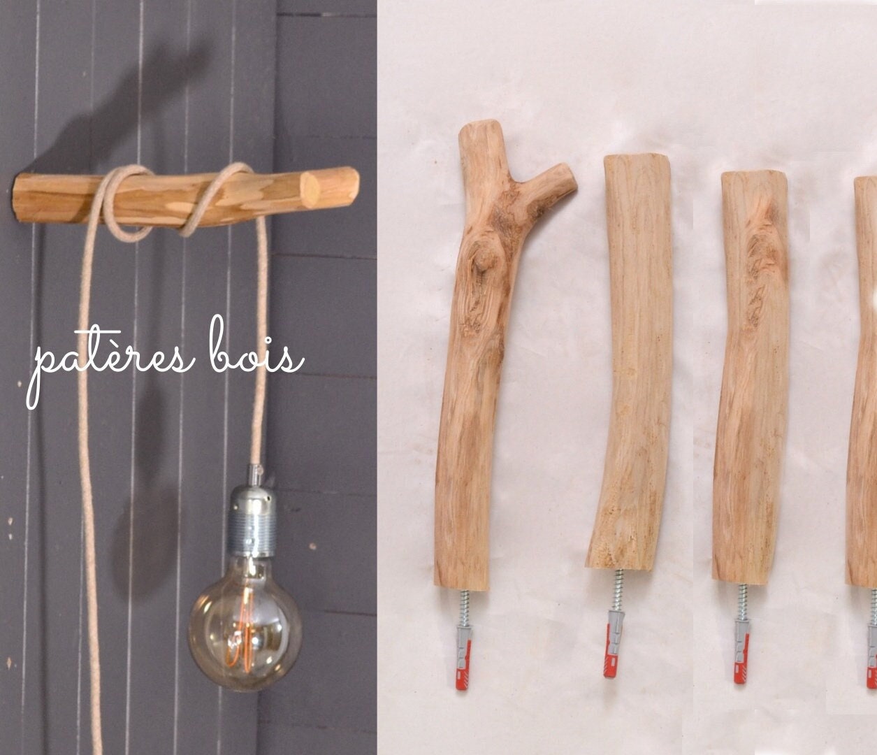 Patère en bois, applique murales, crochet mural, décoration murale