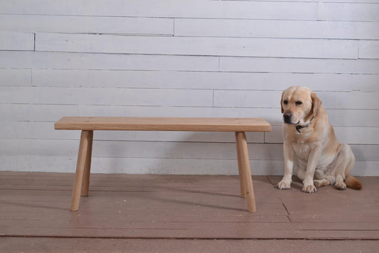 Banc en chêne massif, banc d'intérieur en bois, entrée, minimaliste, wabi sabi