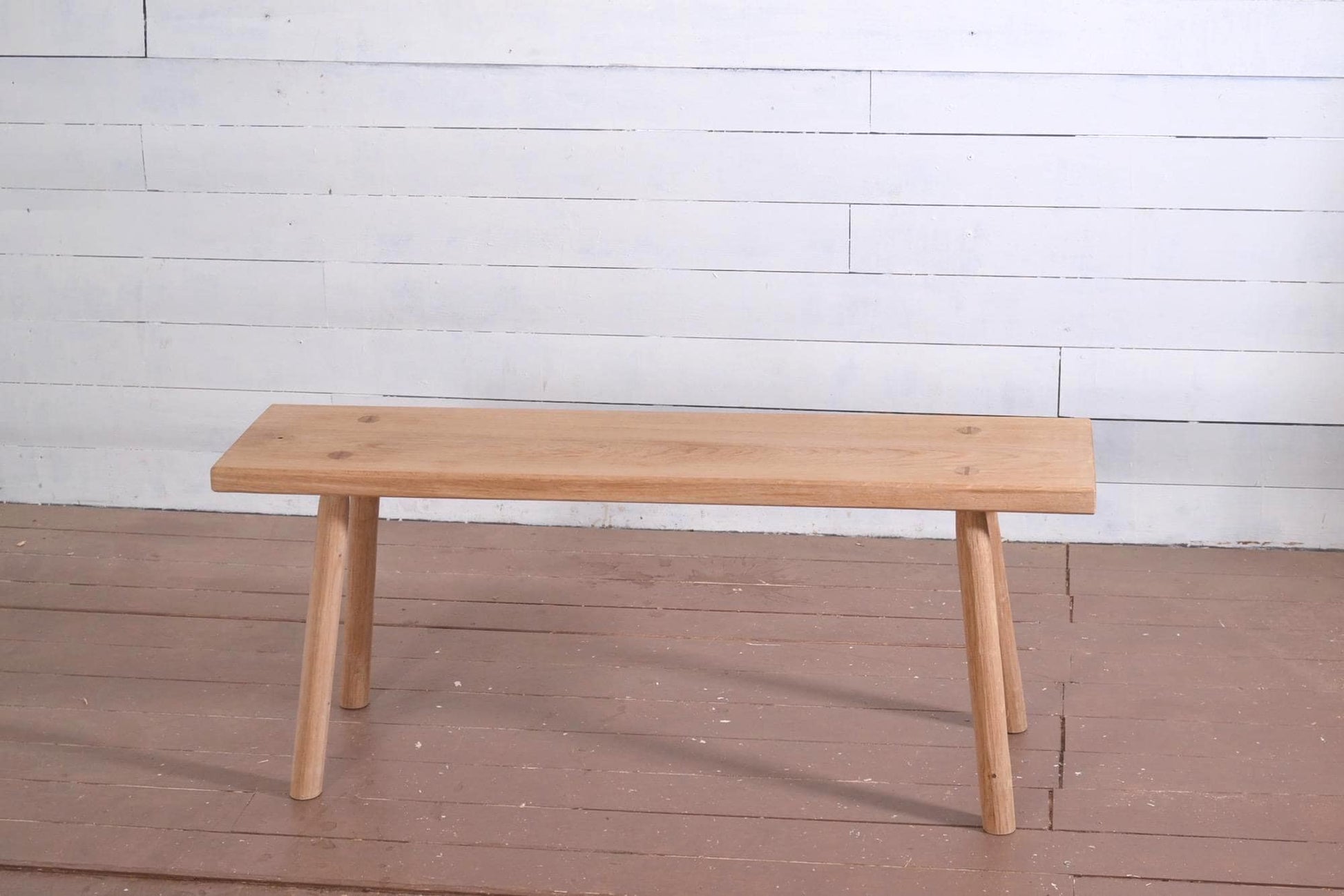 Banc en chêne massif, banc d'intérieur en bois, wabi sabi