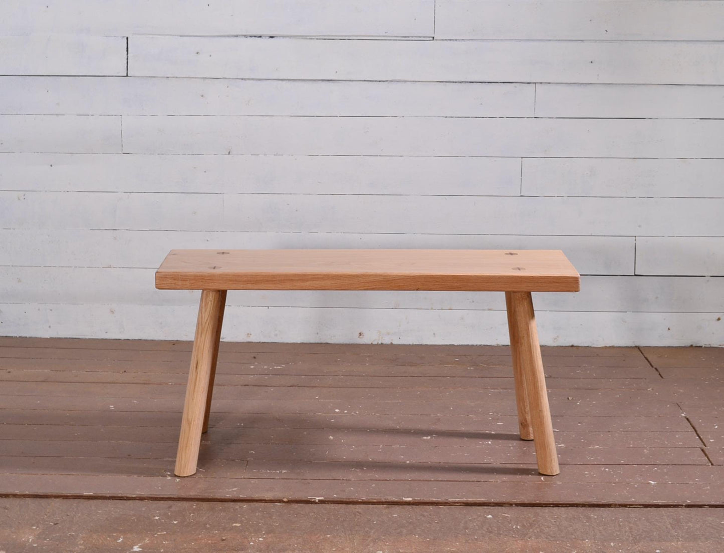 Banc en chêne massif, banc d'intérieur en bois, entrée, minimaliste, wabi sabi