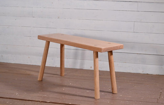 Banc en chêne massif, banc d'intérieur en bois, wabi sabi