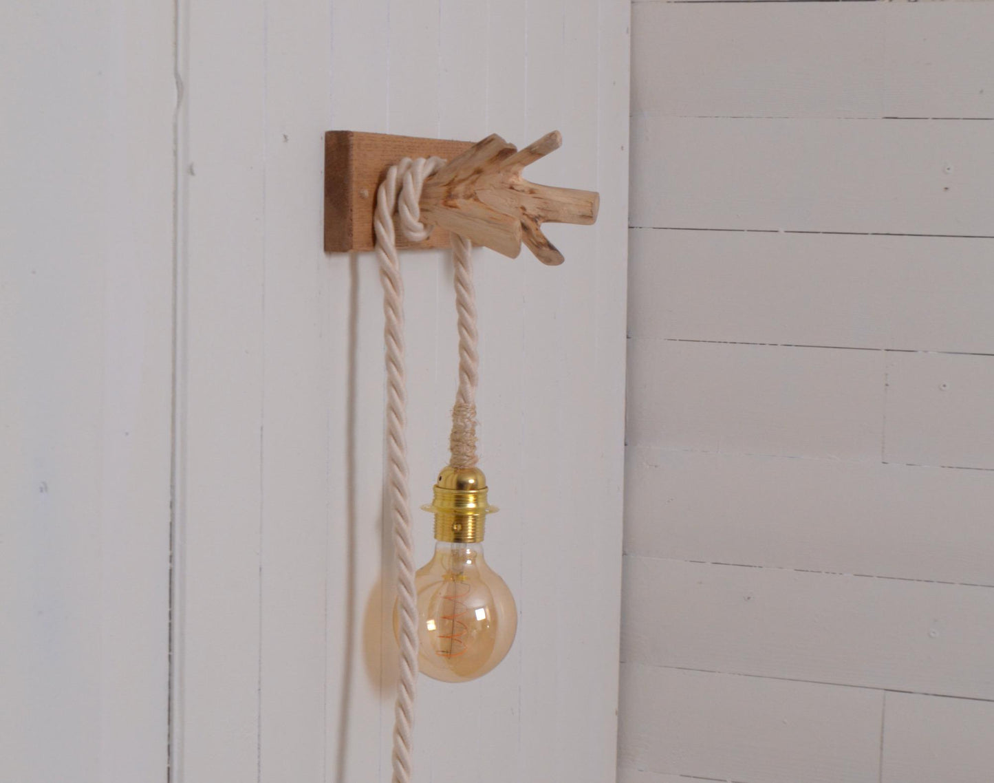 Patère en bois, crochet mural, applique murale lampe, suspension de lampes, plantes