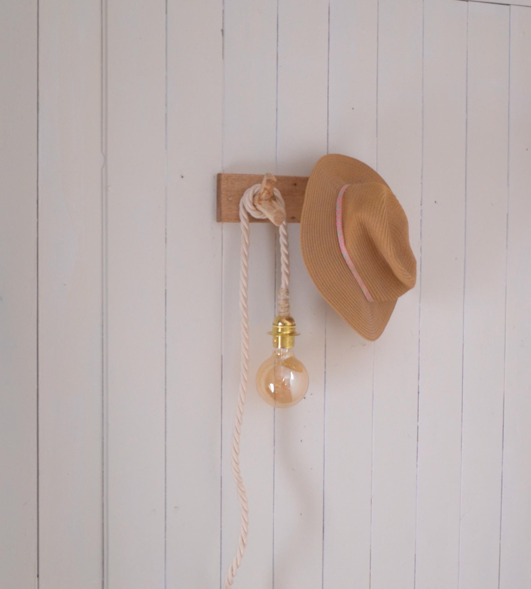 Patère en bois, crochet mural, applique murale lampe, suspension de lampes, plantes