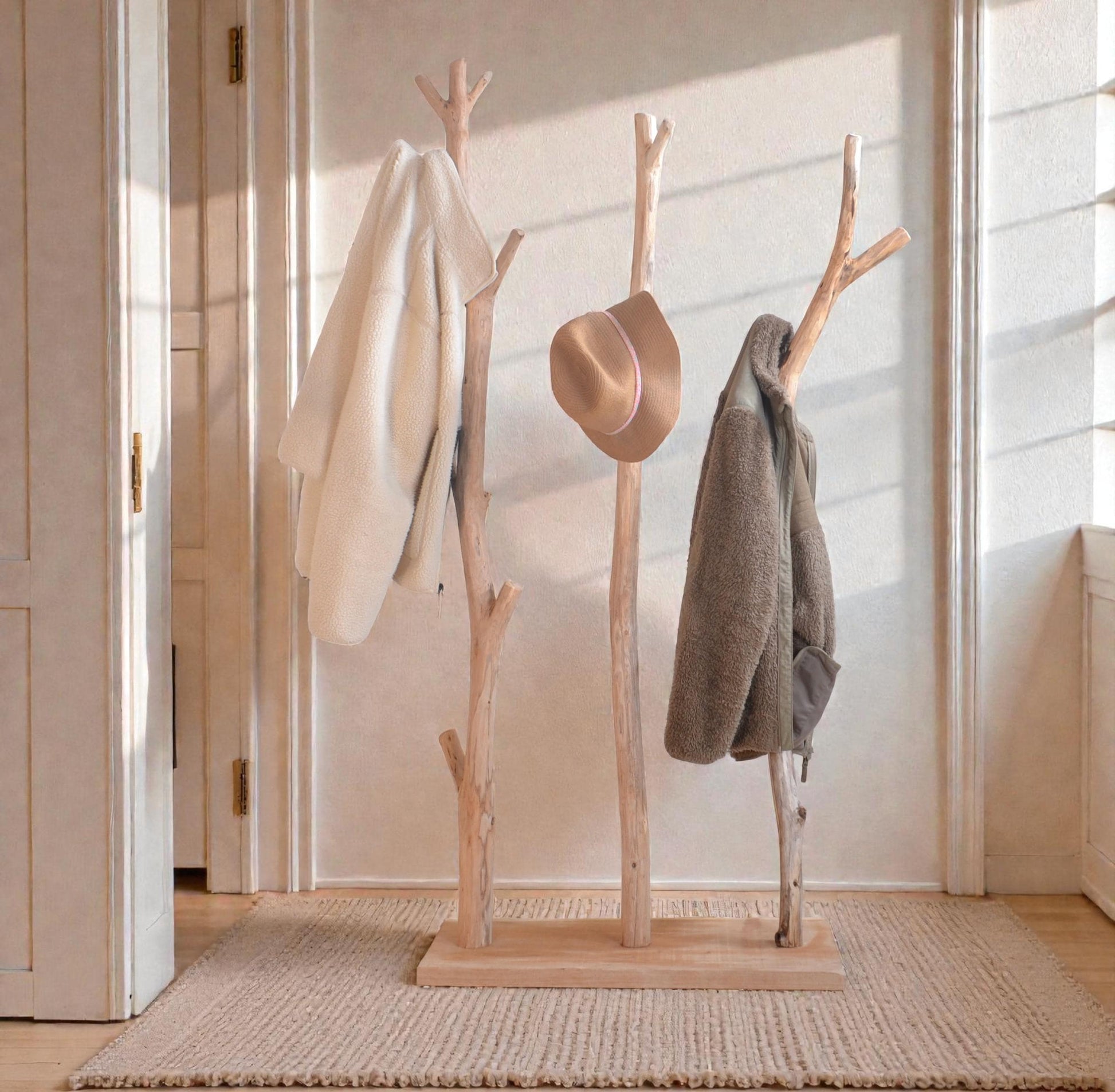Porte manteau naturel avec des jolies branches, déco nature, présentoir boutique