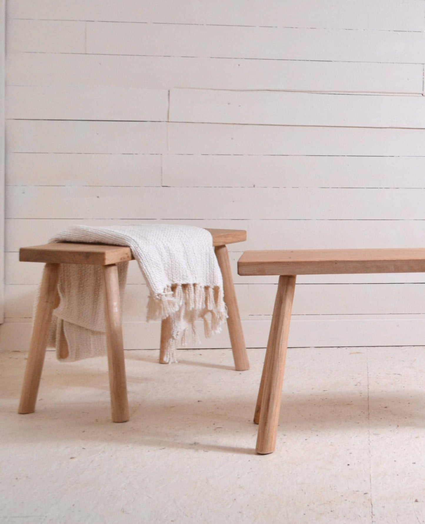banc en chêne massif – fabrication artisanale - Style minimaliste - wabi sabi