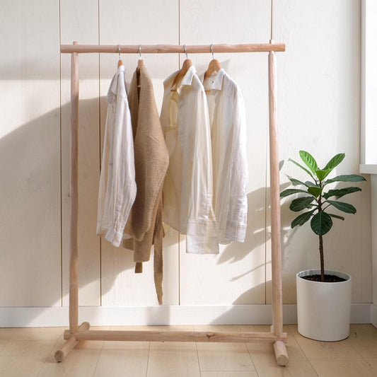 Portant à Vêtements en bois | Penderie élégante naturelle| Porte-Vêtements sur pied pour Chambre
