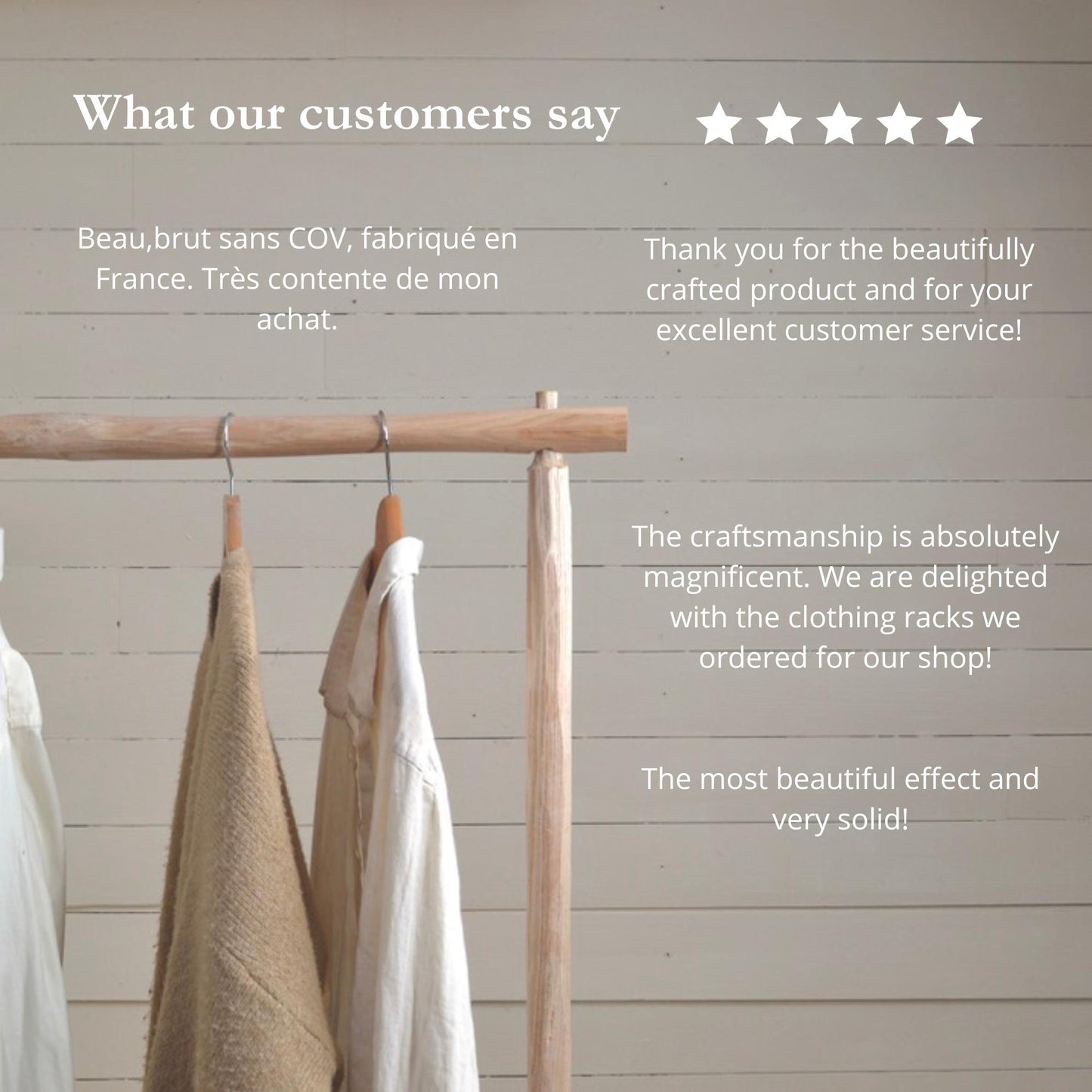 Portant à Vêtements en bois naturel, Déco nature, Penderie ouverte élégante, slow living