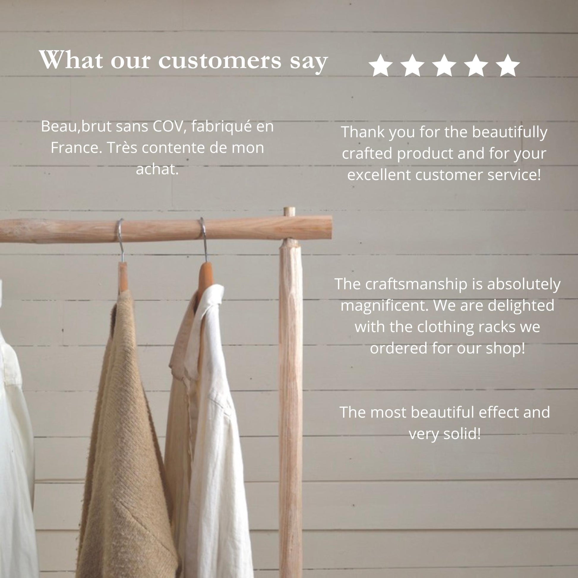 Portant à Vêtements en bois naturel, Déco nature, Penderie ouverte élégante, slow living