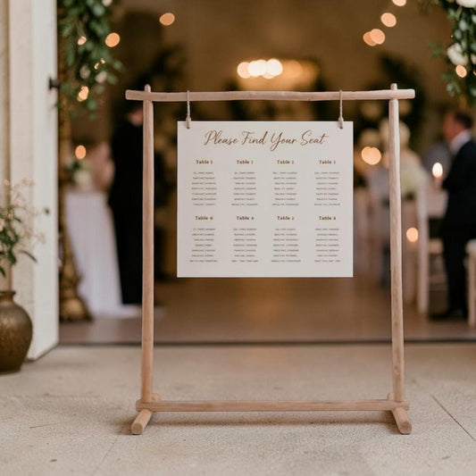 Support Plan de Table Mariage Bois, Présentoir Plan de Table Rustique, Support Panneau Mariage