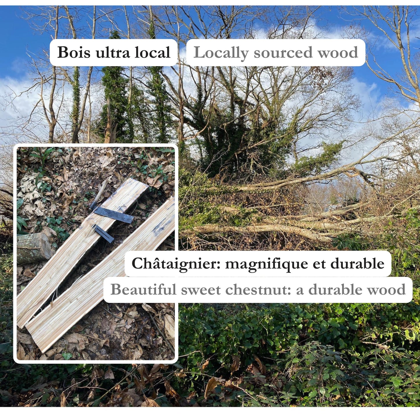 Portant à Vêtements en bois naturel, Déco nature, Penderie ouverte élégante, slow living