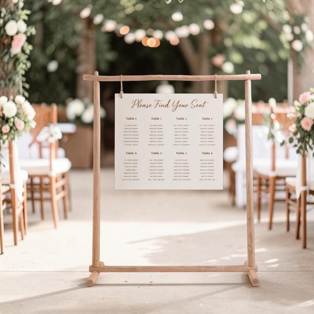 Support Plan de Table Mariage Bois, Présentoir Plan de Table Rustique, Support Panneau Mariage