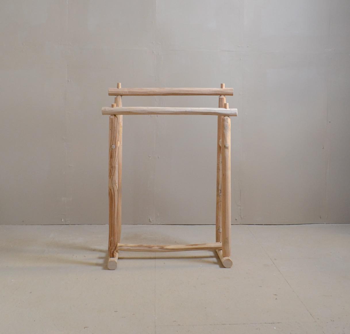 Porte Serviette en Châtaignier Brut | Bois Local Fait Main | Support Serviette Rustique Pour Salle de Bain Naturelle