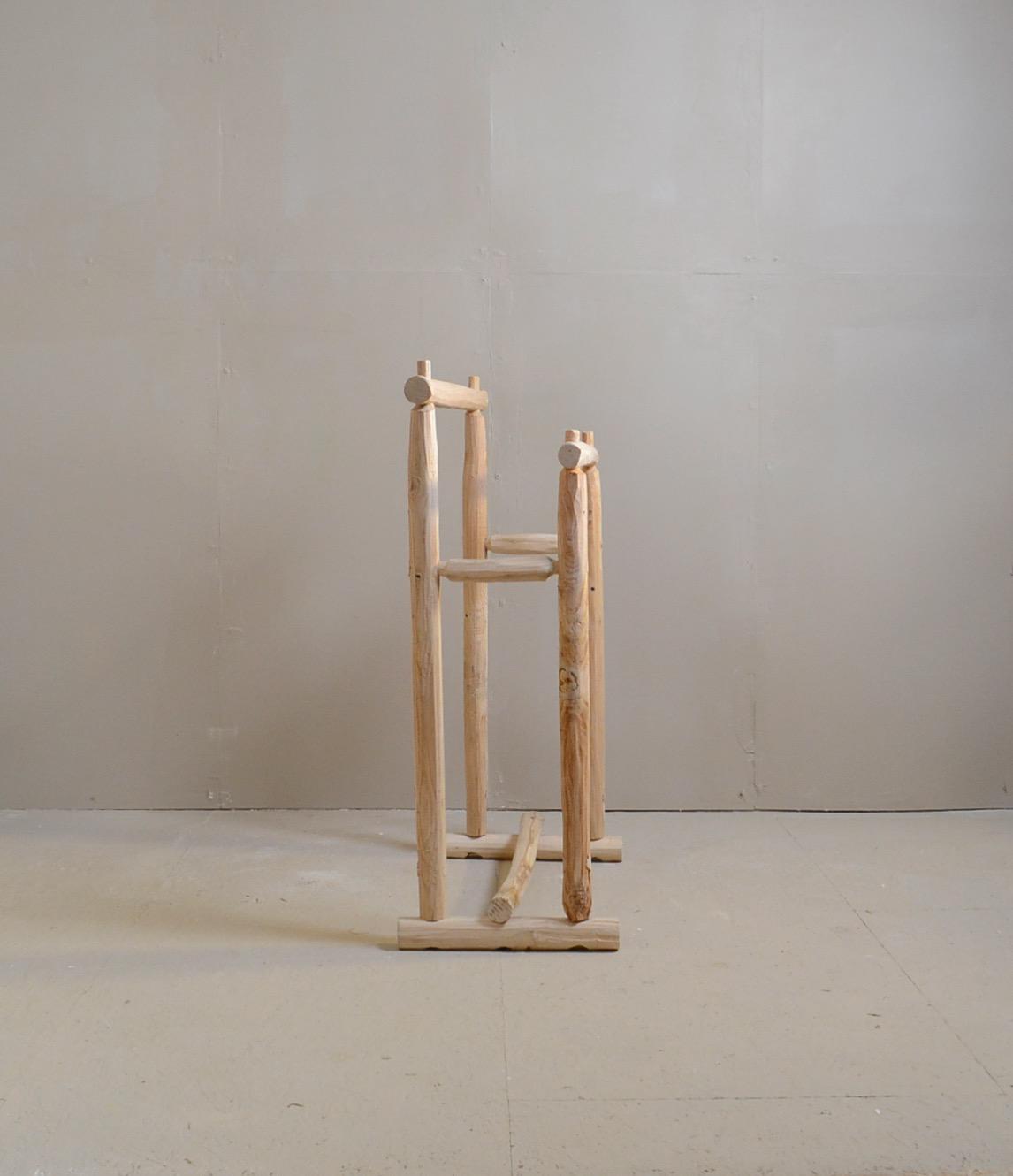 Porte Serviette en Châtaignier Brut | Bois Local Fait Main | Support Serviette Rustique Pour Salle de Bain Naturelle