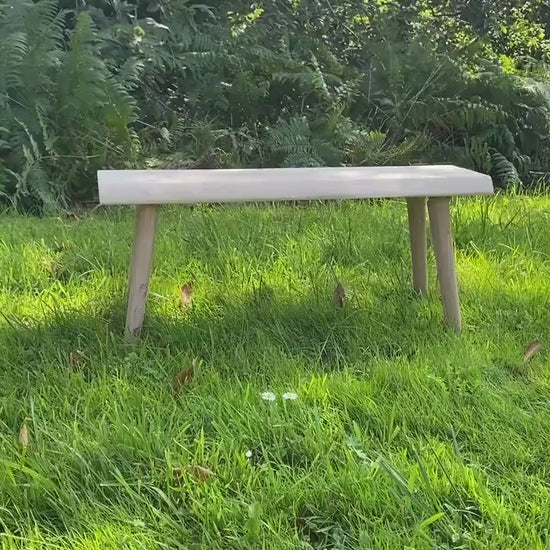 Banc live edge en frêne, bois massif, banc d'intérieur, banc hall d'entrée